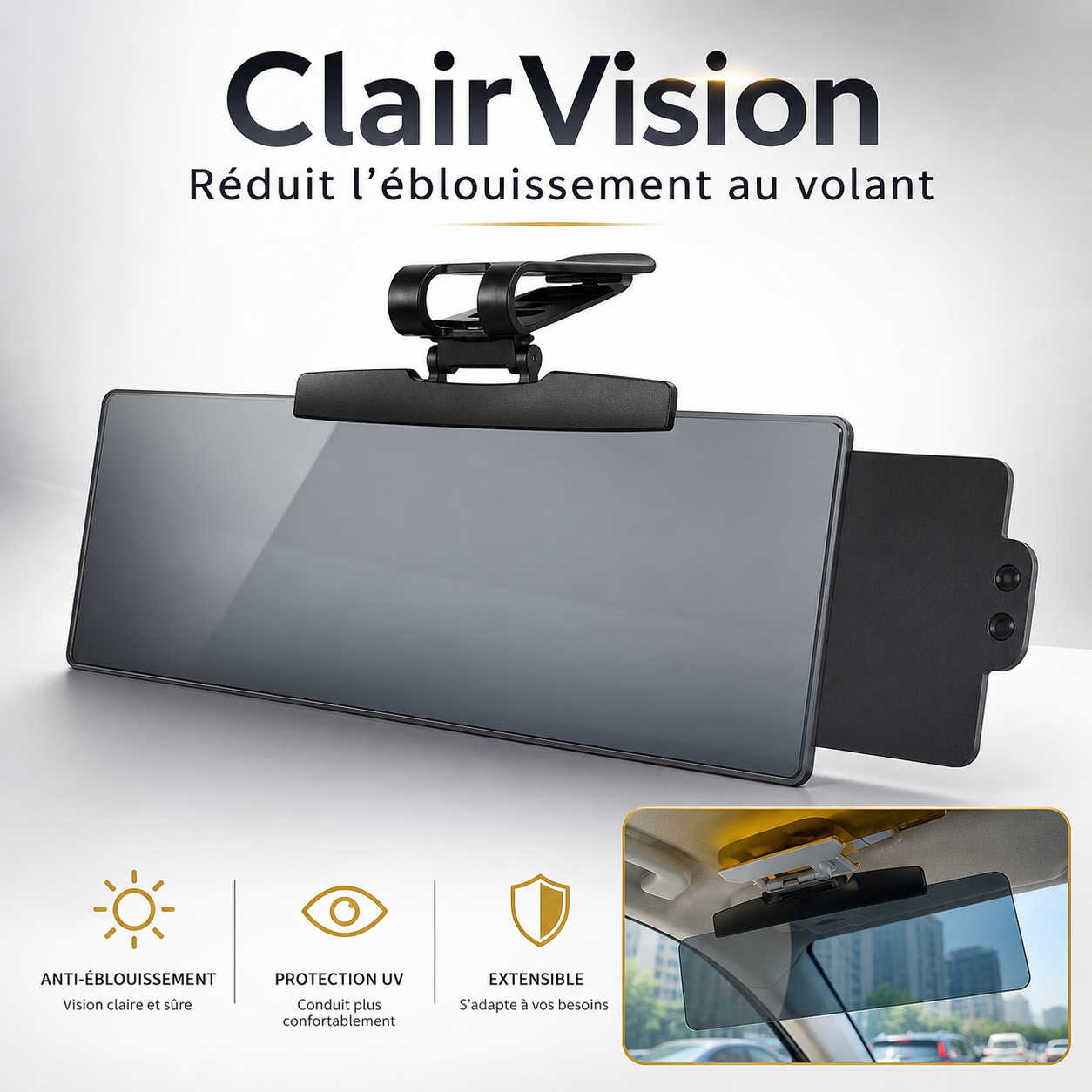 Clair Vision – Pare-soleil anti-éblouissement