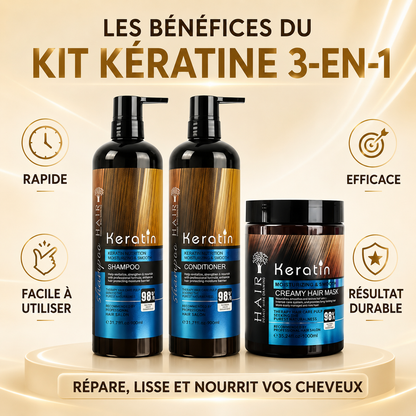 Kit Réparation Kératine 3-en-1