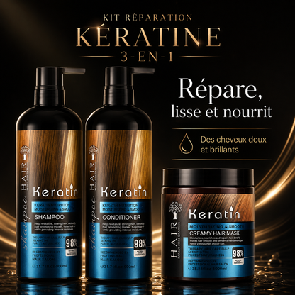 Kit Réparation Kératine 3-en-1